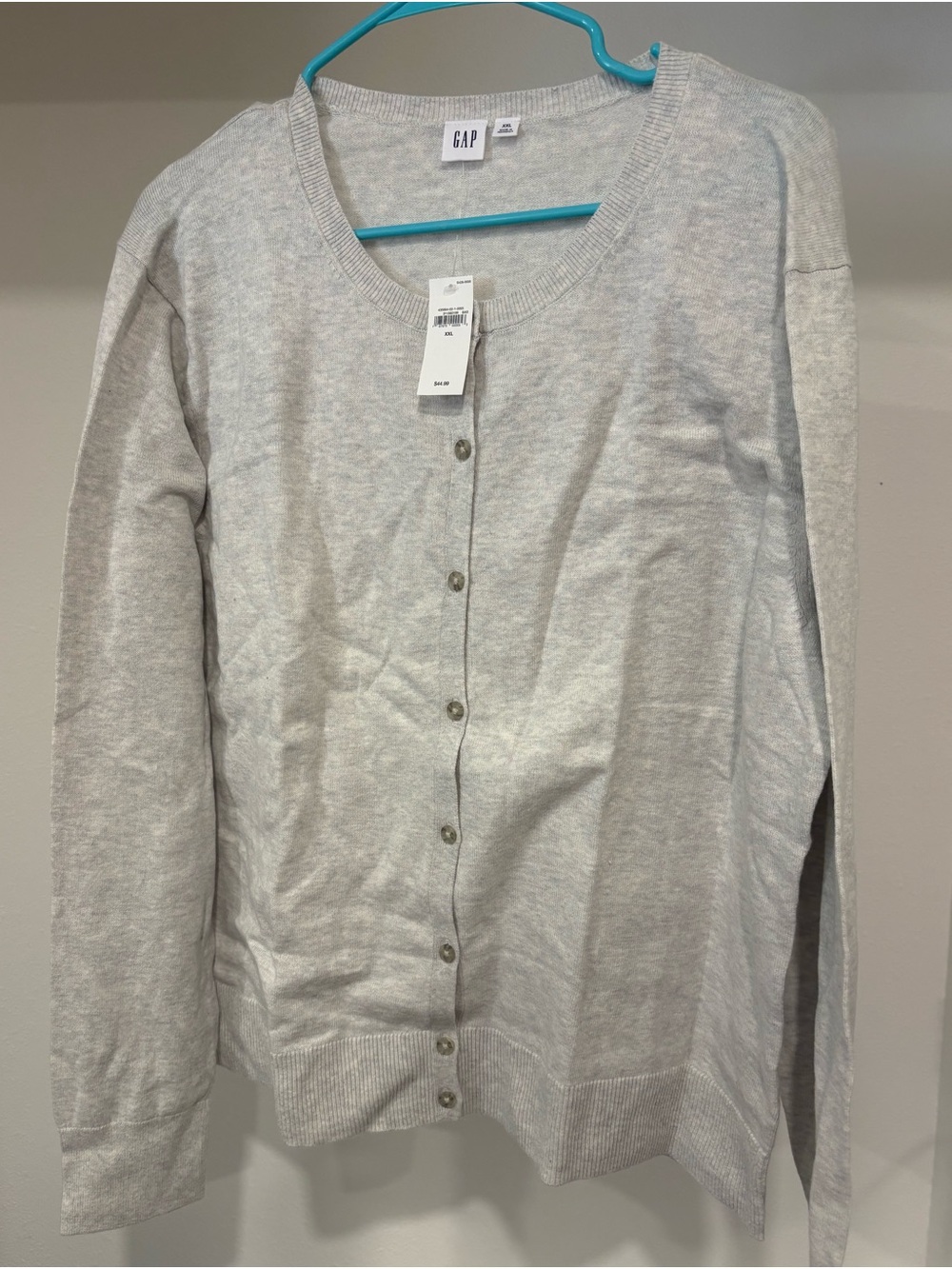 GAP Light Heather Gray Button Front Cardigan